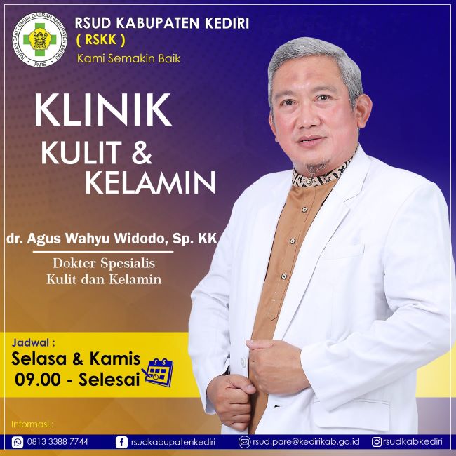 dr. Agus Wahyu Widodo, Sp. KK Dokter Kulit Kediri - Photo by RSUD Kabupaten Kediri Twitter