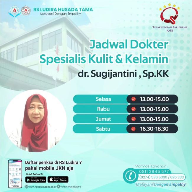 dr. Sugijantini, Sp.KK Dokter Kulit Jogja - Photo by RS Ludira Husada Tama FB