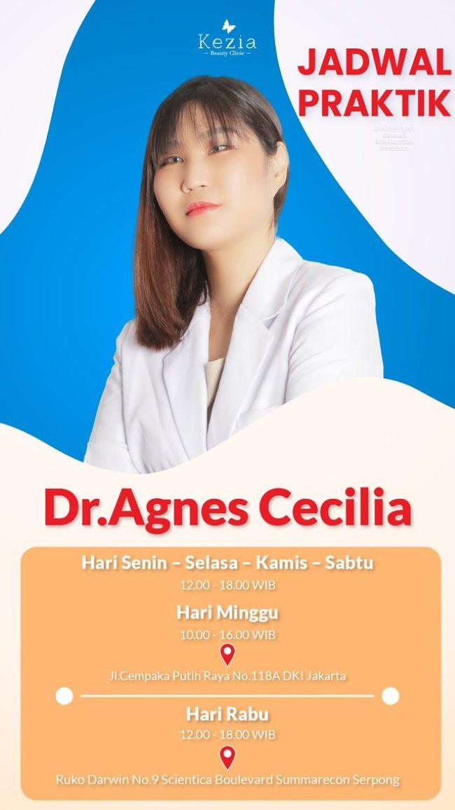 dr. Agnes Cecilia Aesthetic Doctor Dokter Kulit Jakarta Pusat - Photo by Kezia Beauty Cllinic Instagram