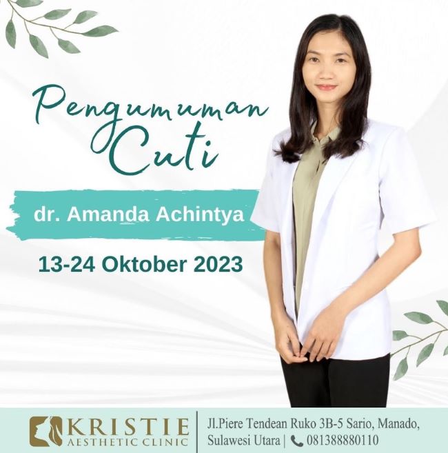 dr. Amanda Achintya Dokter Kulit Manado - Photo by Kristie Aesthetic Clinic Instagram