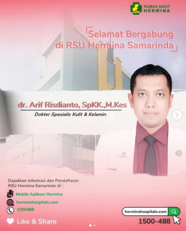 dr. Arif Risdianto,SPKK, M.KES Dokter Kulit Samarinda - Photo by Instagram