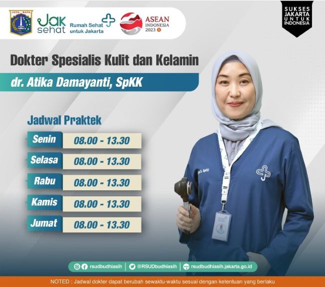 dr. Atika Damayanti, Sp.KK Dokter Kulit Jakarta Timur - Photo by RS Budhi Asih Instagram