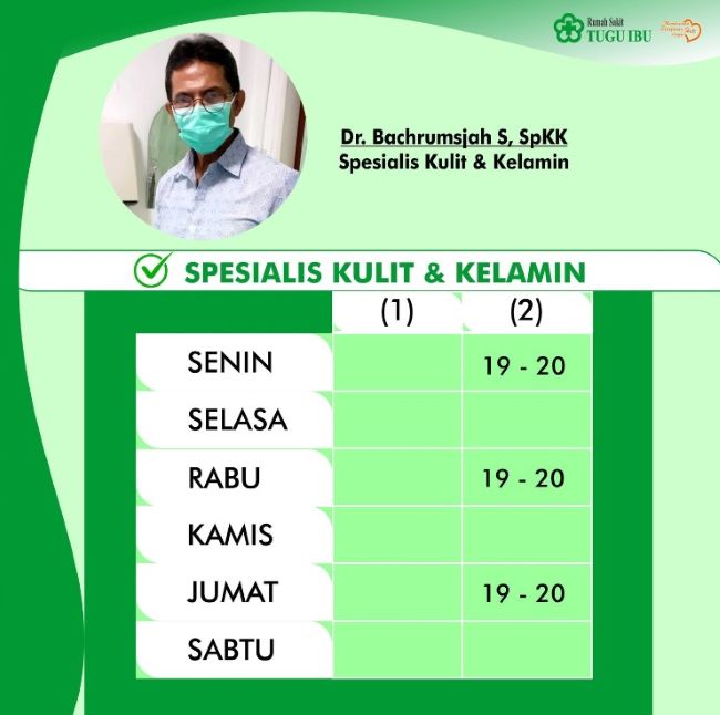 dr. Bachrumsjah S, Sp.KK Dokter Kulit di Depok - Photo by RS Tugu Ibu Site