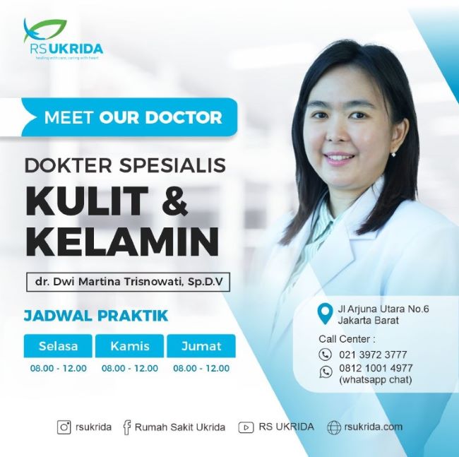 dr. Dwi Martina Trisnowati, Sp.DV Dokter Kulit Jakarta Barat - Photo by RS Ukrida Instagram