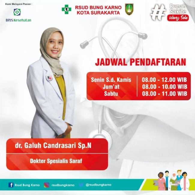 dr. Galuh Candrasari, Sp.N Dokter Saraf Solo - Photo by RSUD Bung Karno Instagram