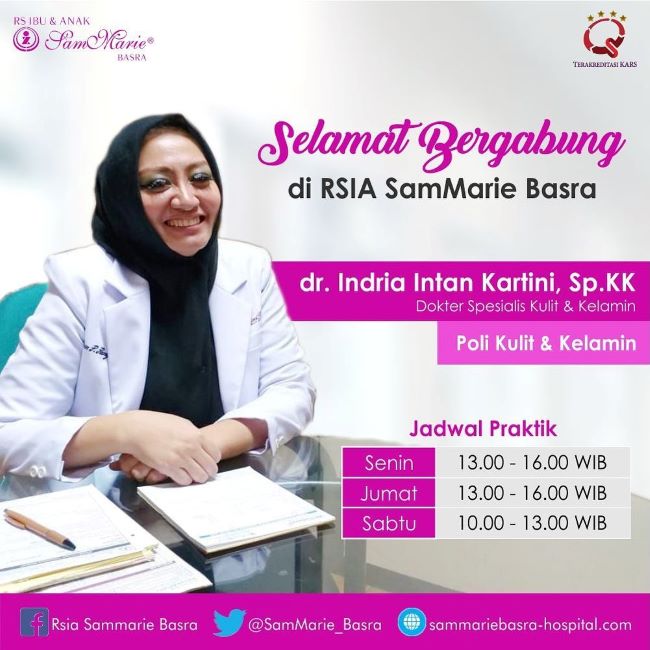 dr. Indria Intan, Sp.KK Dokter Kulit Jakarta Timur - Photo by Facebook