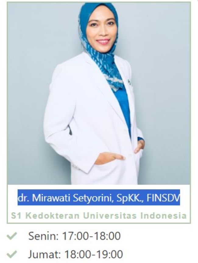 dr. Mirawati Setyorini, Sp.KK, FINDSDV Dokter Kulit Jakarta Selatan - Photo by White Jasmine Clinic Site