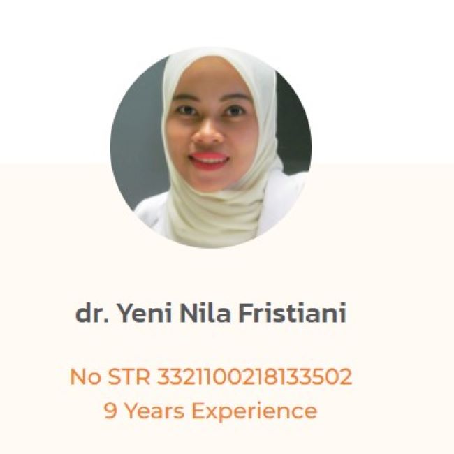 dr. Yeni Nila Fristiani Dokter Kulit Tasikmalaya - Photo by ERHA Clinic Site