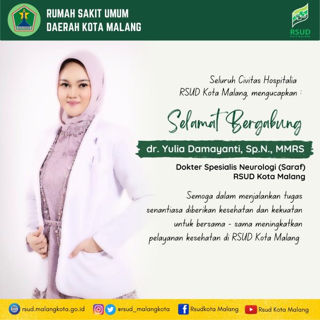 dr. Yulia Damayanti, Sp.NMRS Dokter Saraf di Malang - Photo by Twitter