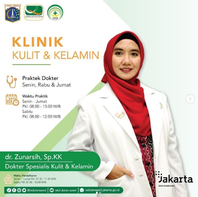 dr. Zunarsih, Sp.KK Dokter Kulit Jakarta Timur - Photo by RSKD Duren Sawit Instagram