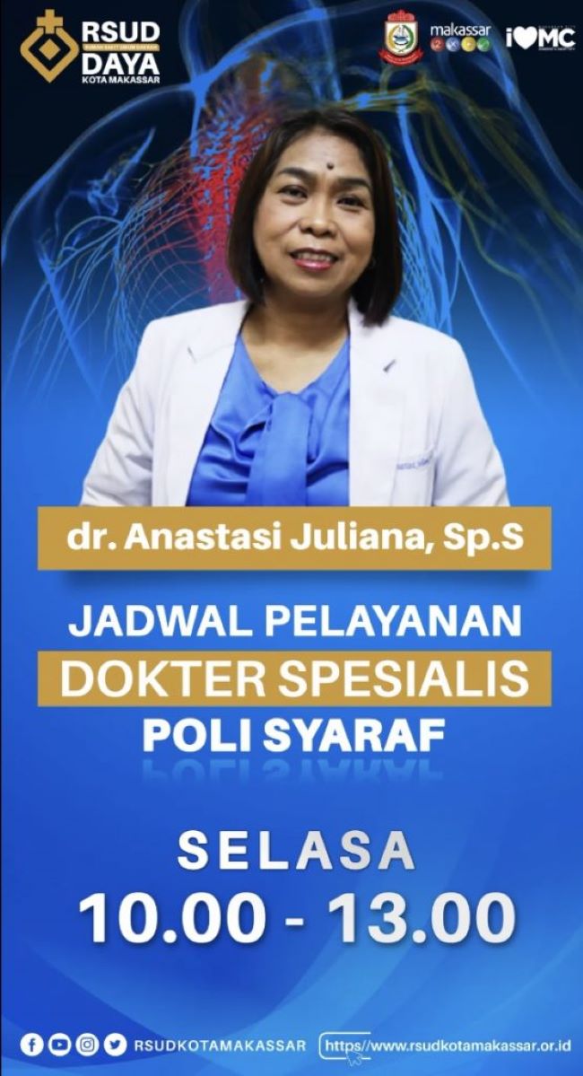dr. Anastasi Juliana, Sp.S Dokter Saraf di Makassar - Photo by RSUD Kota Makassar Site