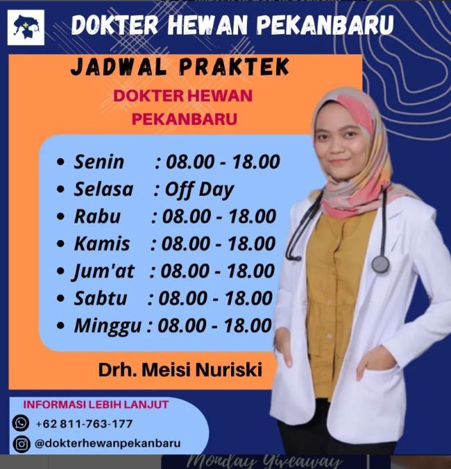 drh. Meisi Nuriski Dokter Hewan Pekanbaru - Photo by Dokter Hewan Pekanbaru Klinik Instagram